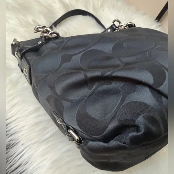 Coach Black Brooke Sateen Signature
Charm Shoulder Bag - Picture 5 of 11